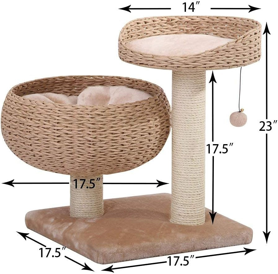 New Paper Rope Natural Bowl Shaped with Perch Cat Tree…